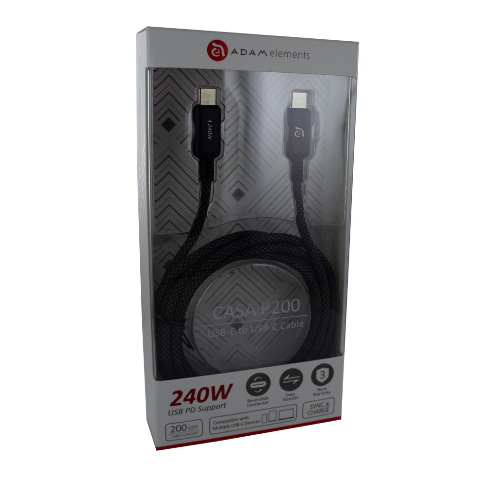 Adam Cotton 240W USB-C Ladekabel 2m Schwarz