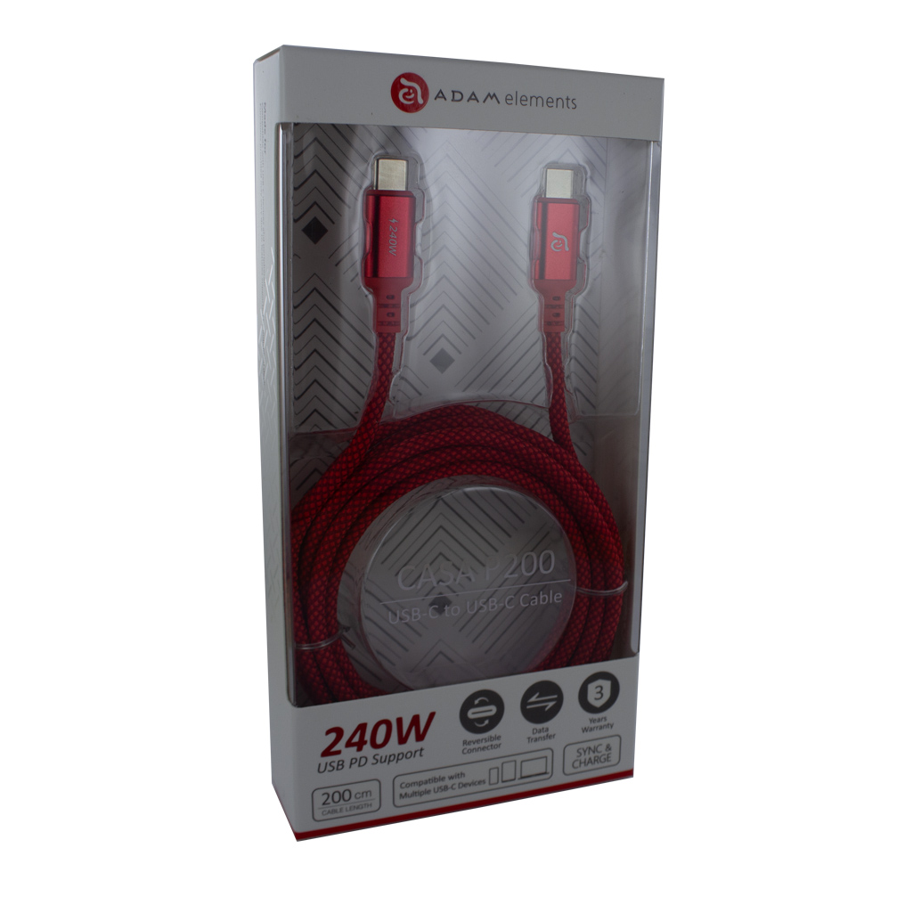 Adam Cotton 240W USB-C Ladekabel 2m Rot