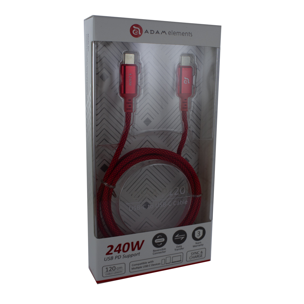 Adam Cotton 240W USB-C Ladekabel 1.2m Rot